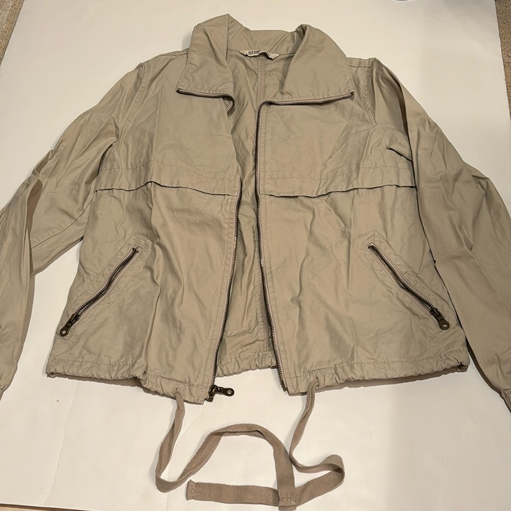 NWT OLD NAVY Lightweight, khaki jacket, zippers pockets S spring summer